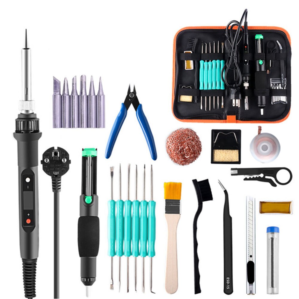 PJLSW EU Plug CXG 936d led Temperature Adjustable Electric Soldering Iron 220V 60W Internal Heating Soldering Station: D / US