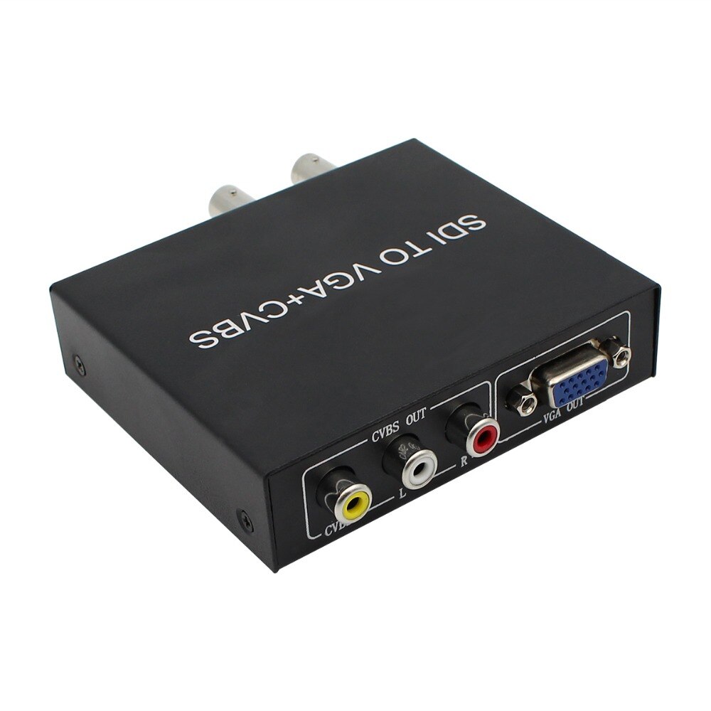 SDI (SD-SDI/HD-SDI/3G-SDI) to VGA+CVBS/AV+SDI Converter Support 1080P for Monitor/Camera/Display with adapter