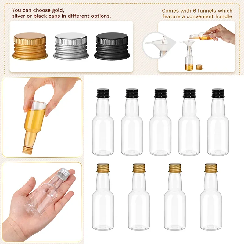 50st Plastic Mini Likeur Flesjes - 30ml-150ml - Leeg Draagbaar Herbruikbaar Drank Container