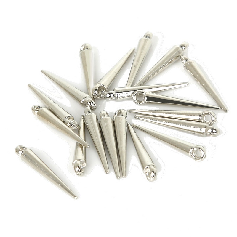 100-200 pcs/lot Rhodium/or couleur CCB plastique cône forme perles breloques pendentifs pour Bracelet collier bijoux à bricoler soi-même résultats