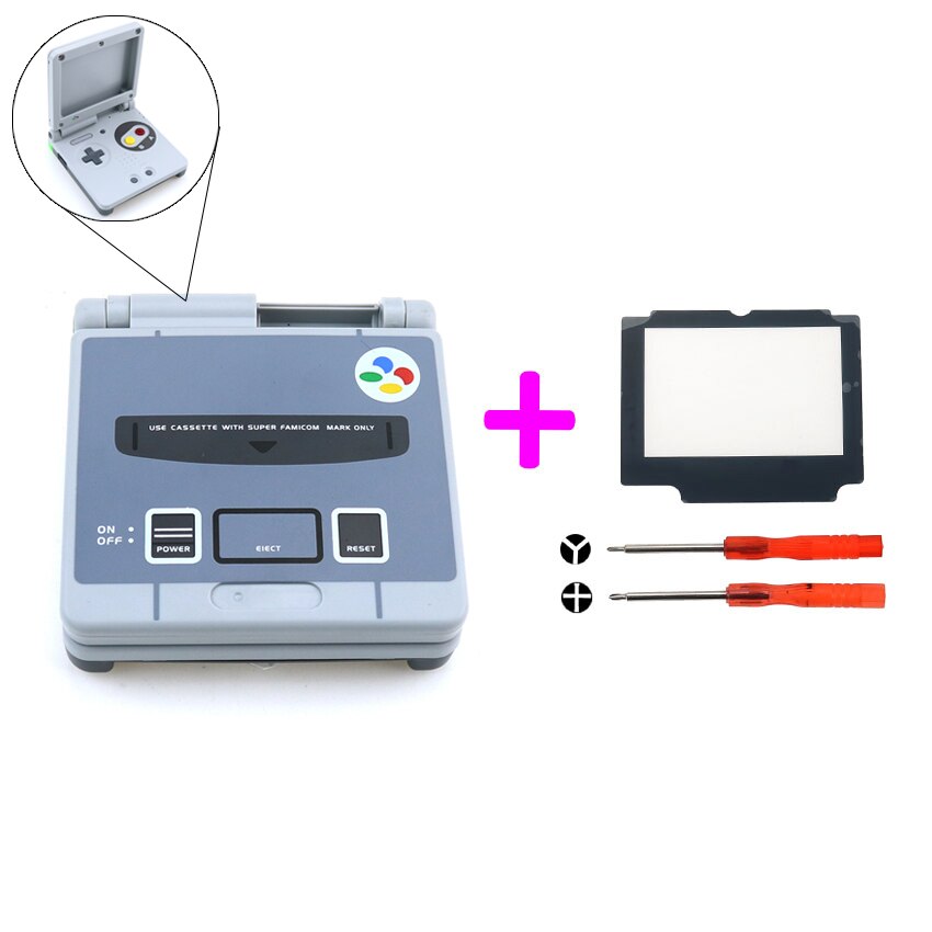 YuXi-carcasa de repuesto para Nintendo Game Boy Advance SP, conjunto completo de carcasa, cubierta con herramientas de lente de pantalla, para GBA SP: Z