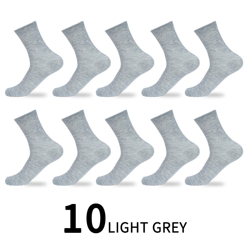 5/10 Pairs / Lot Heren Katoenen Sokken Stijlen Zwart Business Sok Ademend Lente Zomer Herfst Winter Voor Mannelijke effen Kleur: 10 pairs grey