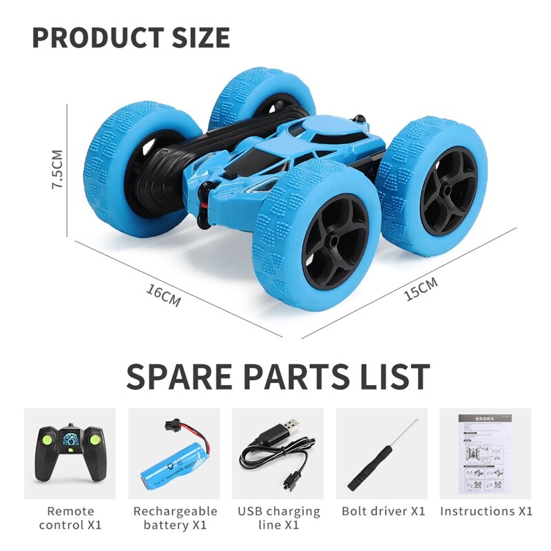 4wd RC Car Drift Double Side Stunt Car 360 Degree High-speed Rotation Educational Toys For Kids 2.4G Remote Control Stunt Car Rc