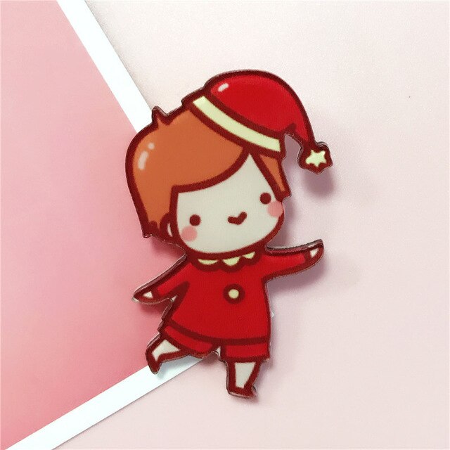 Kerst Badges Leuke Sok Elanden Snoep Broche Acryl Pin Badges Pictogrammen Op De Rugzak Medaille Decoratie Badge Voor Kleding: J