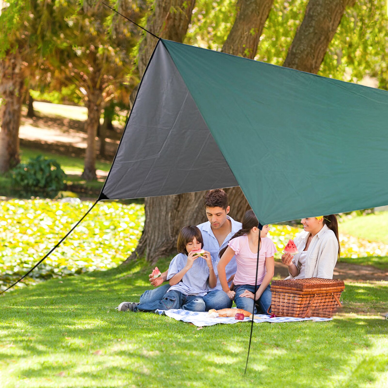 Tenda da esterno impermeabile Tarp protezione UV amaca campeggio Poncho da pioggia ombrellone a doppia faccia baldacchino tappetini da spiaggia