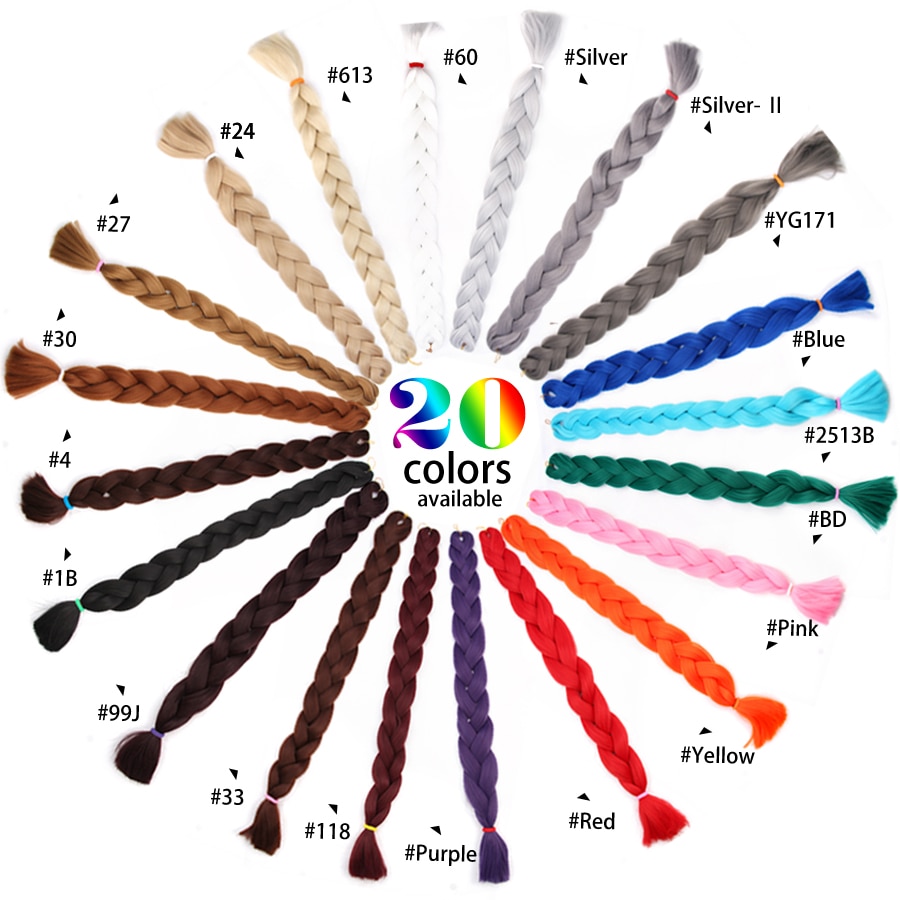 Leeons Jumbo Braid Hair Hair Extension 165g Rainbow Hair Braiding White Braiding Hair Colors Silver Box Braid Hair