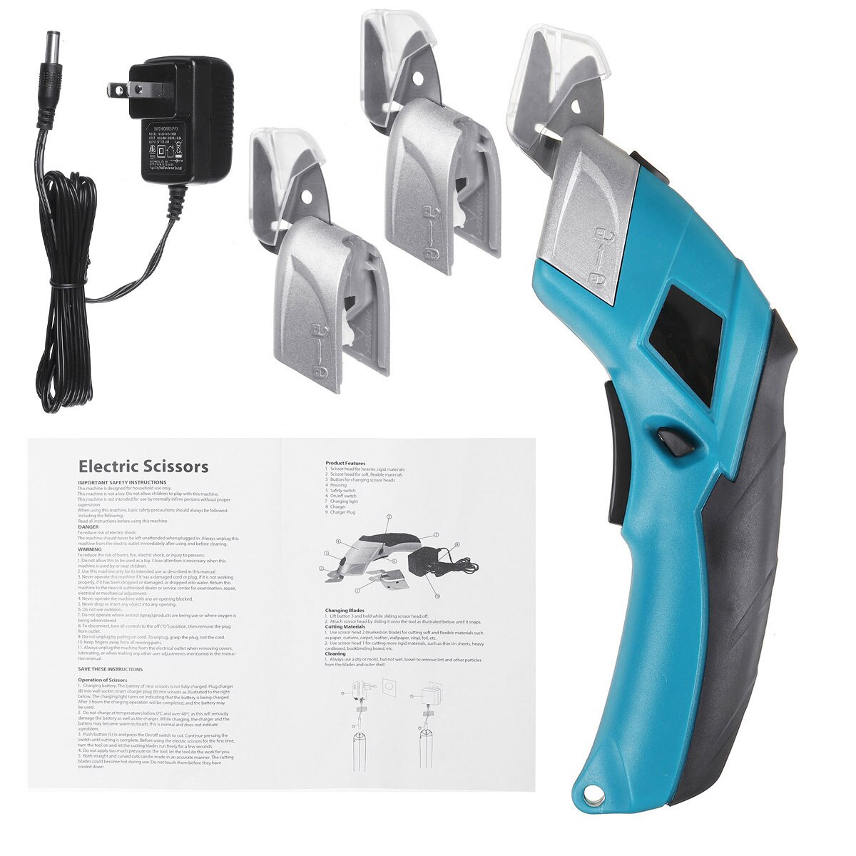 Meigar Electric Fabric Scissors Box Cutter Cordless Shears Cutting Tool for Crafts Sewing Cardboard Scrapbooking