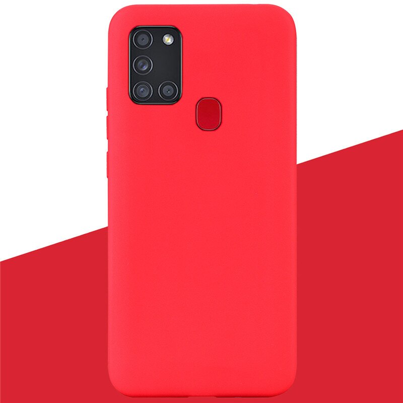 Funda de silicona TPU suave mate para Samsung Galaxy A21S A 21 S A21 S, carcasa trasera para teléfono: 3 Red