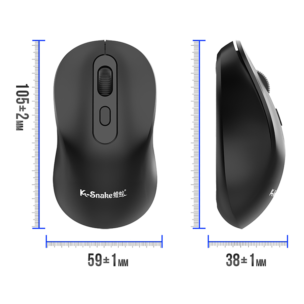 2.4g trådløs bluetooth-mus med 1600 dpi-modus og usb-kontakt for datamaskin, bærbar pc, kontor, bluetooth-mus