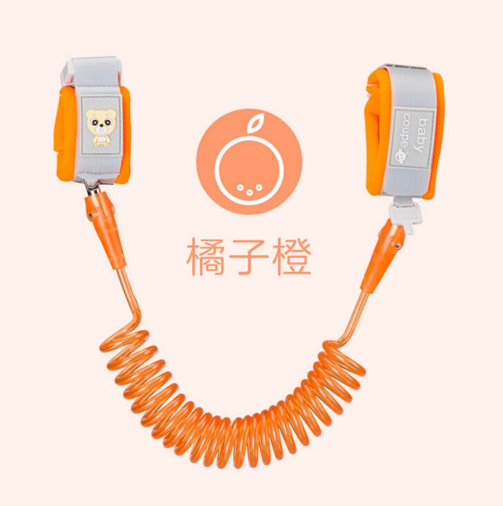 Anti förlorat band säkerhetslänk sele småbarn barn barn baby handledsrem bältes tyglar: Orange / 150cm