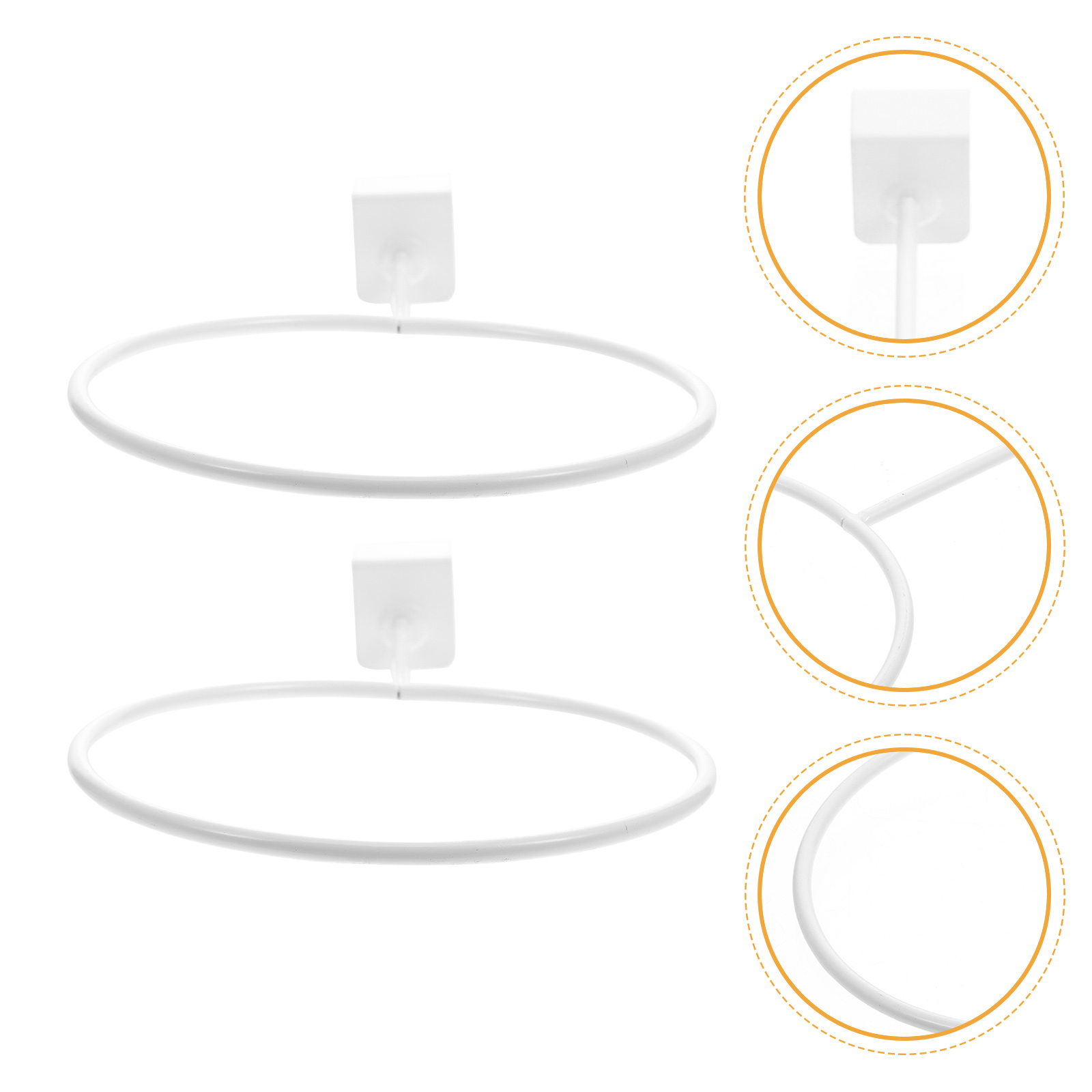 2Pcs Mounted Basketball Holder Iron Balls Storage Rack Hats Display Rack for Displaying (White)