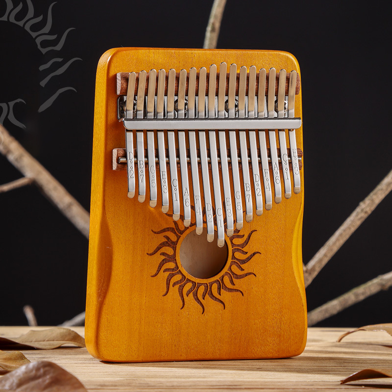 Hluru Kalimba 17 21 teclas Kalimba Piano de dedo madera maciza de arce Kalimba pulgar Piano teclado instrumento Musical Mbira para principiantes: Plata
