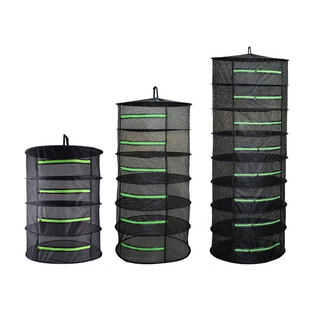 Herb Drying Net 4/6/8 Layers Foldable Fabric Drying Nets Herb Drying Rack Zipper Closure Drying Net For Herbs Buds Beans