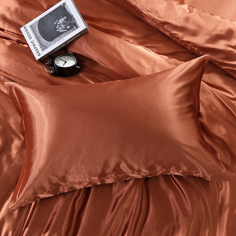 soft white pillow case 48x74cm satin pillowcase for hair Silk Pillow cover Home decoration: qianka