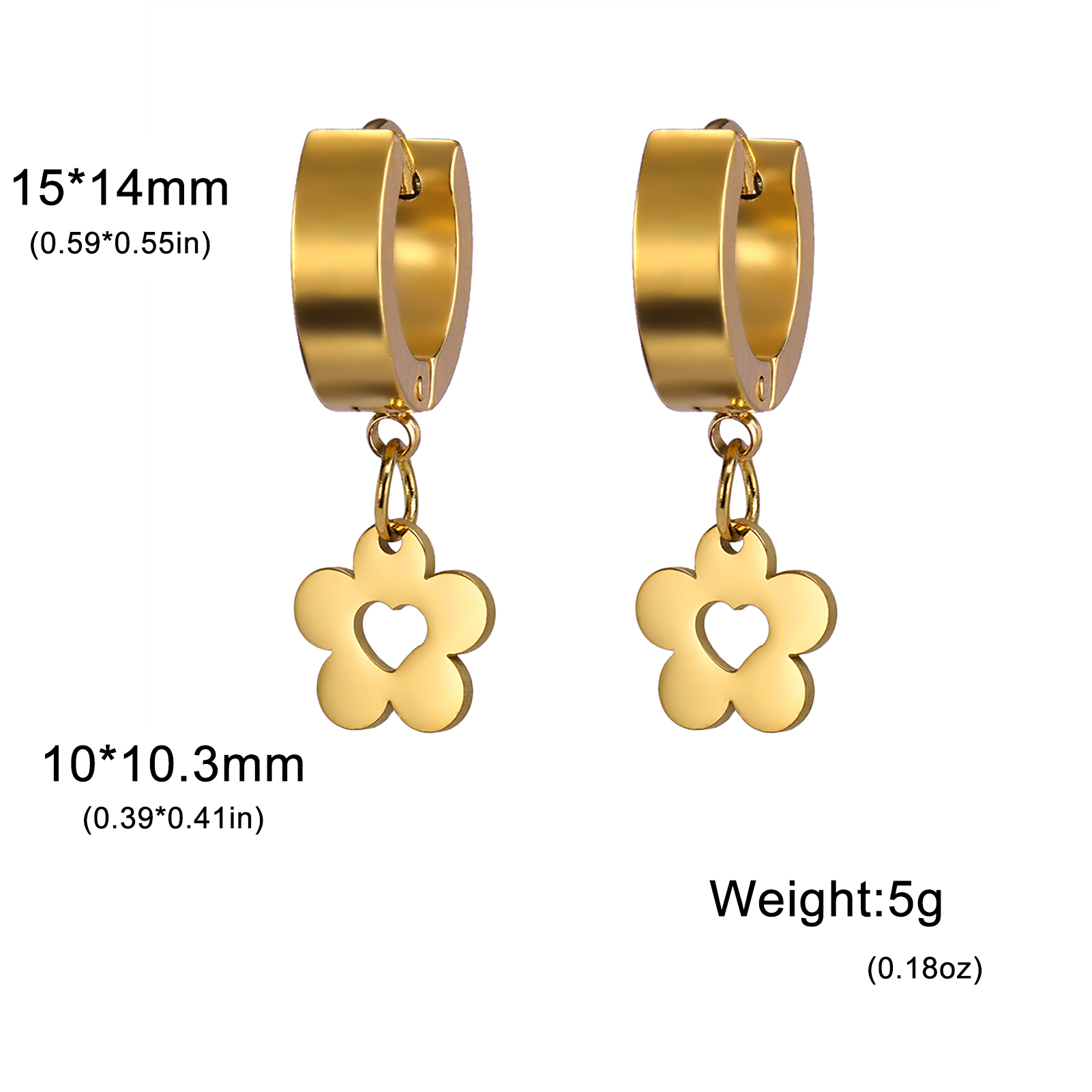 Skyrim Kpop-pendientes colgantes de flores para mujer, aretes de aro de acero inoxidable de Color dorado, joyería de boda bohemia, en: Plata