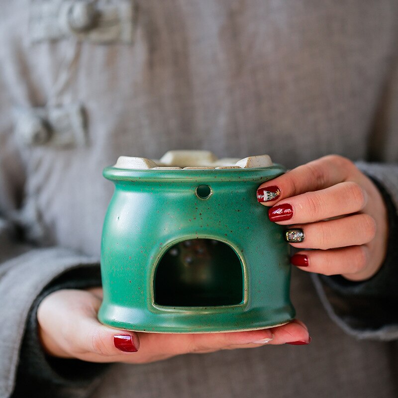 Ceramic tea stove, tea set, tea ceremony, warm tea stove, base, retro alcohol stove, heating stove, tea maker