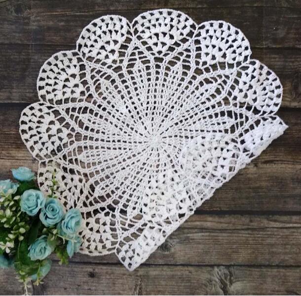 40cm placemats voor bruiloften, onderzetters, stoffen onderzetters, gehaakte placemats, keukentafelmatten, ronde placemats voor feestjes en kerstdecoraties.