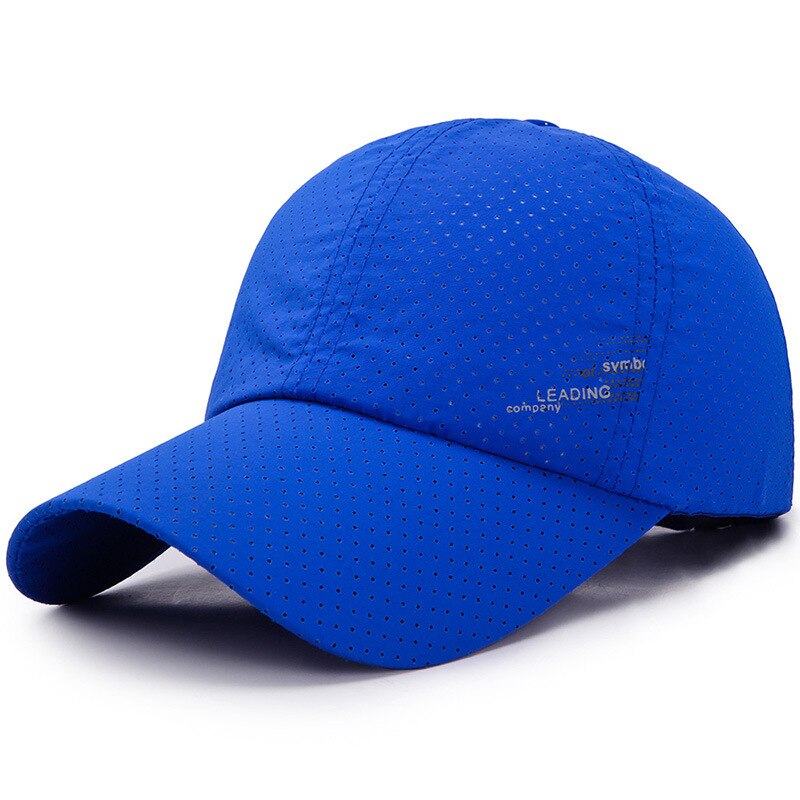 Men Women Summer Baseball Cap Quick Drying Hats Unisex Breathable Sport Pure Color Snapback Hat bone baseball hat: Blue