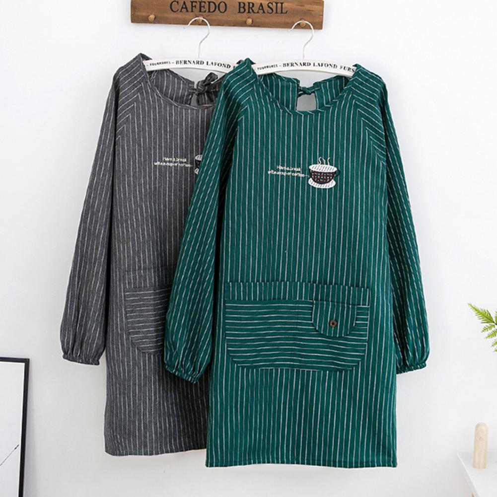 Langarm Schürze Polyester Baumwolle Schürze Weiche mit Taschen Moderne Verstellbaren Trägern Erwachsene Kittel Schürzen