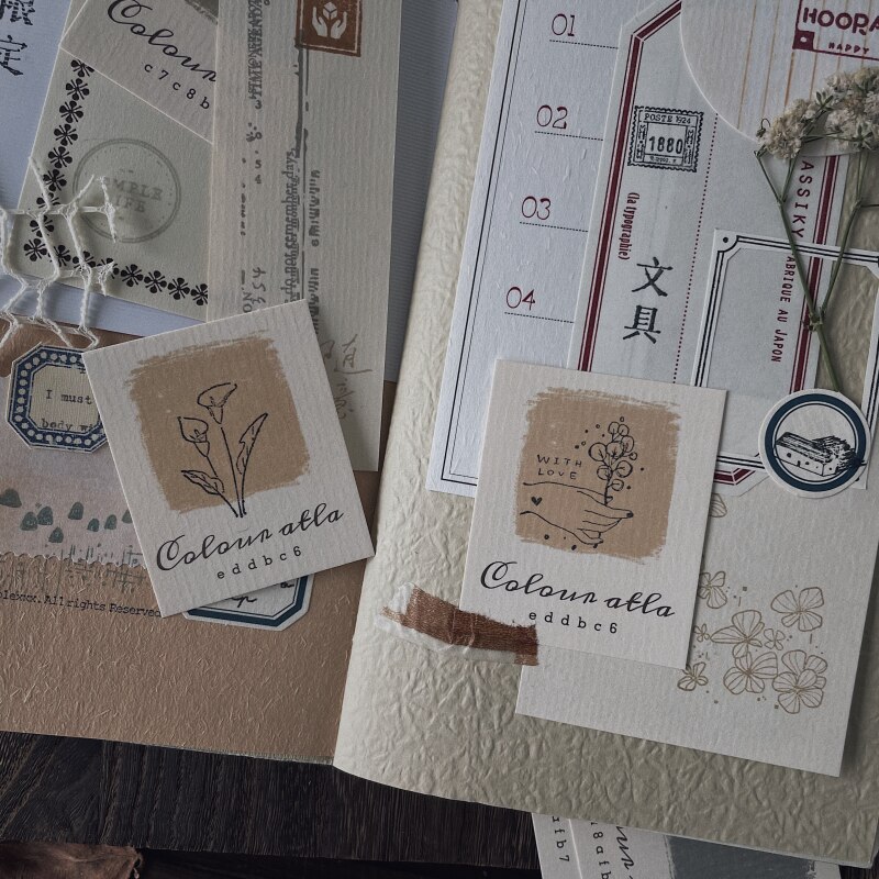 60 stk retro morandi farve ikke selvklæbende notat papir bullet journaling tilbehør dekorative scrapbog æstetiske memoblokke
