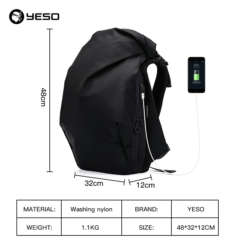 YESO Laptop Rucksack Unregelmäßige Große Kapazität Reise Rucksack passen 15,6 zoll Wasserdicht Oxford männer Kühlen Rucksäcke