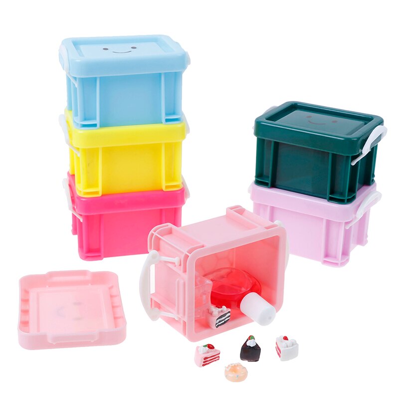 1:12 puppe haus Miniatur Jahrgang Kunststoff Koffer Mini Gepäck Kasten Klassische Spielzeug vorgeben Spielen Möbel Spielzeug Zubehör