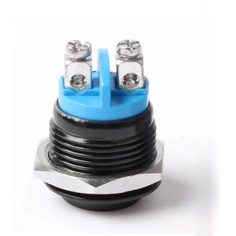 2/5/10Pcs Waterproof IP67 16mm Round Metal Switch Self-reset ON-OFF Momentary Push Button Switch