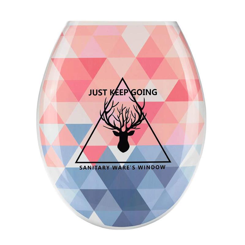 18 Inches Thickening Printed Toilet Lid Ushaped Toilet Seat Cover