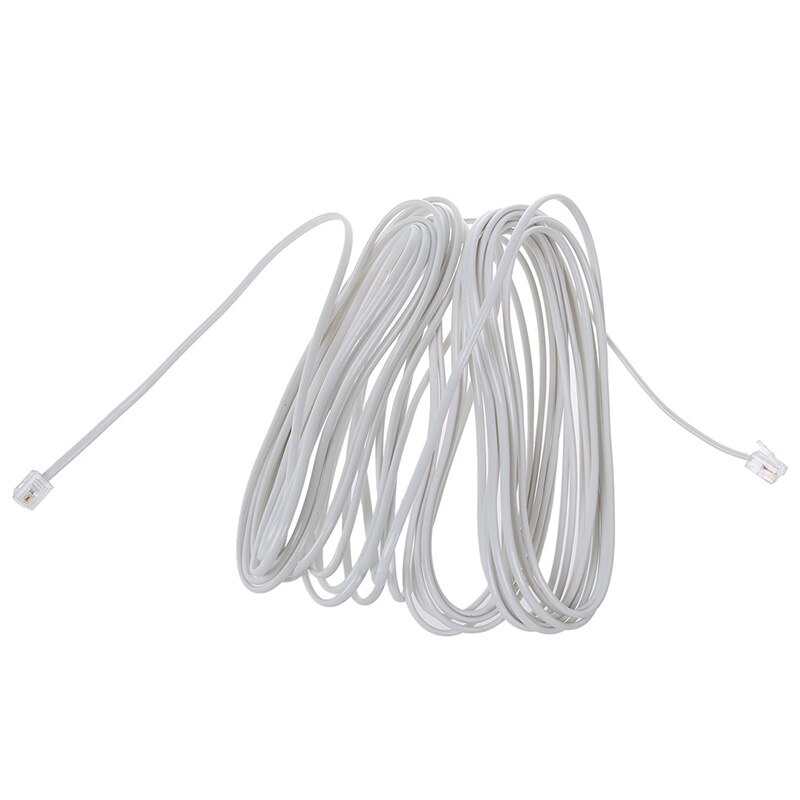 Cables modulares para teléfono móvil, 9M, 30 pies, RJ11, 6P2C, color blanco