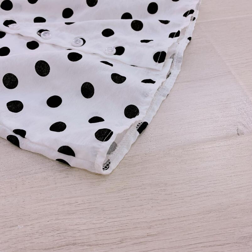 bebé niño de manga larga Dot camisa blanca para la blusa de las muchachas de la escuela camisas niños blusas y Tops ropa de los niños JW7360