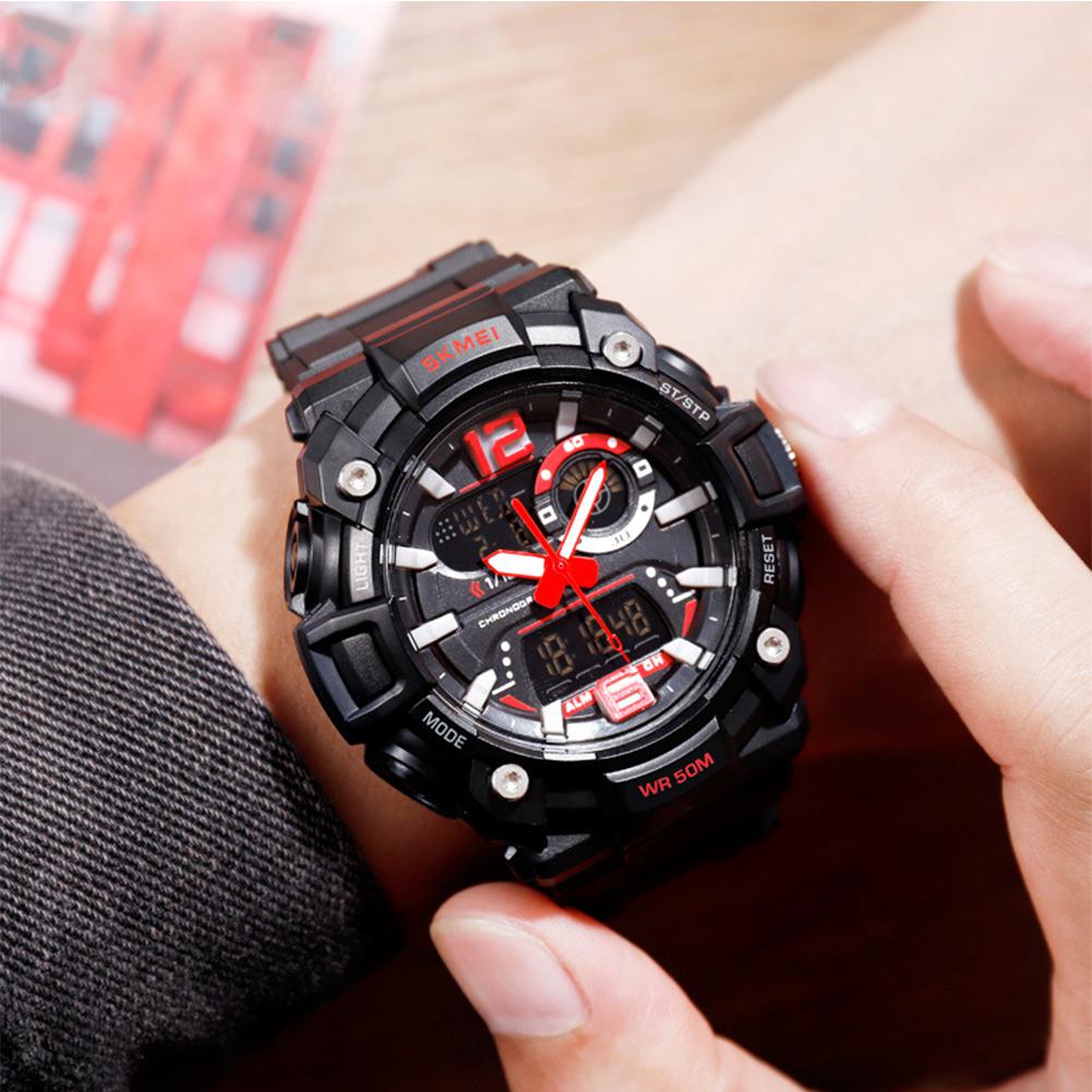 SKMEI 1529 Men Watch Outdoor Sports Dual Display Luminous Function Electronic Watch