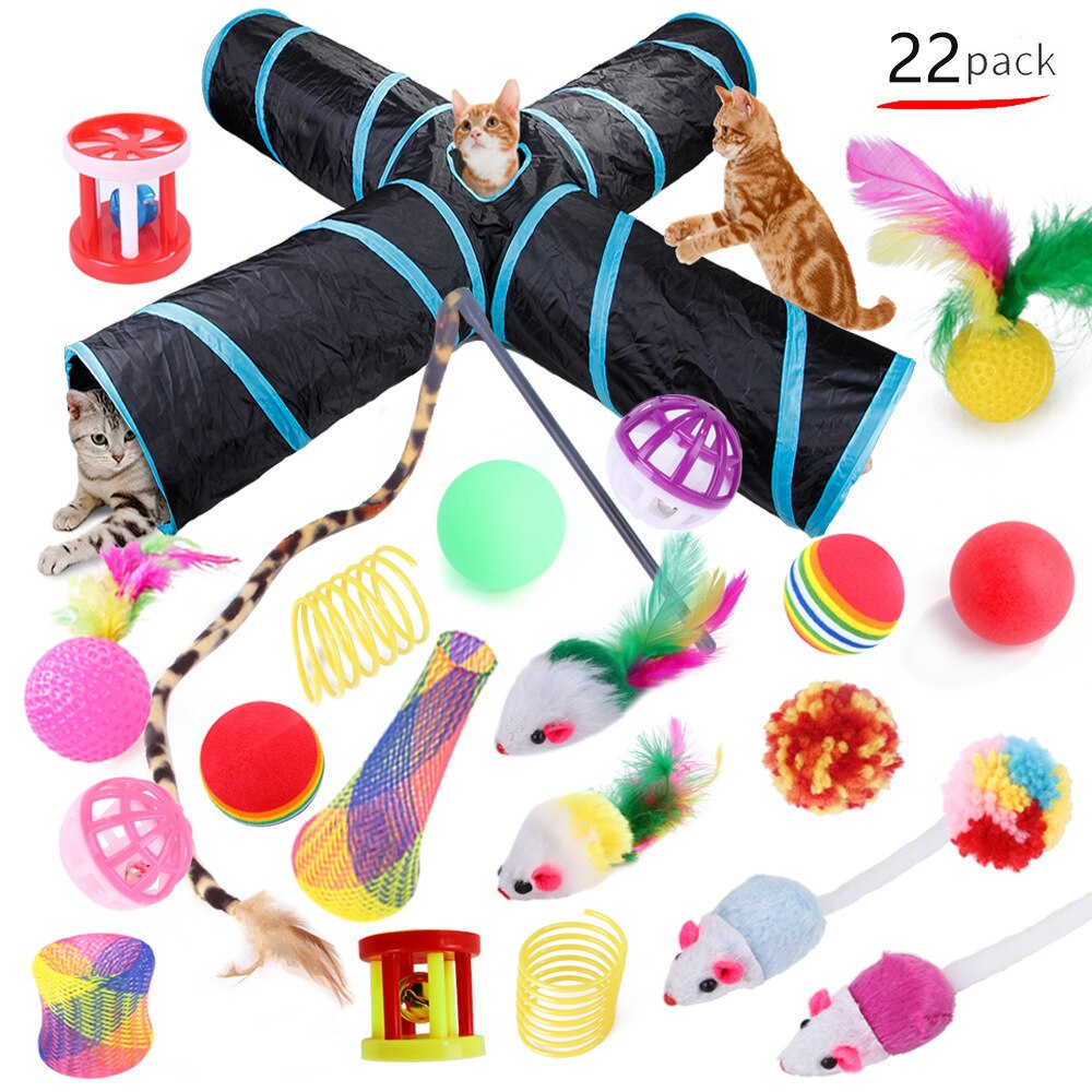 Ensemble Tunnel pour Chat Jardin Solide Jouet Kedi Tüneli amusant pour animaux de compagnie, Tunnel pour chien, jouets pour chats, fournitures interactives jeu pour lapin: B99503