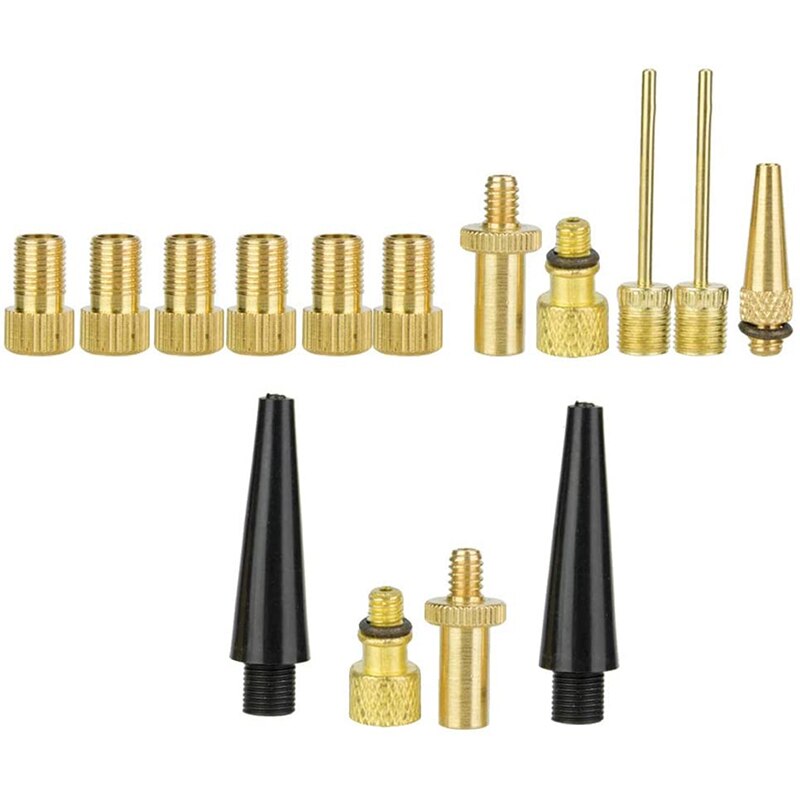 Koper Inflator Pomp Nozzle Kit Valve Adapter Tube Fiets Valve Adapters Voor Road &amp; Mtb &amp; Fixie Bike Tire Pomp