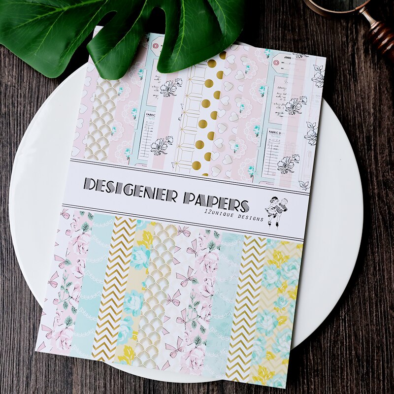 KSCRAFT 24pcs Single-side Printed Lovely Flowers pattern papercraft art paper handmade scrapbooking kit set book