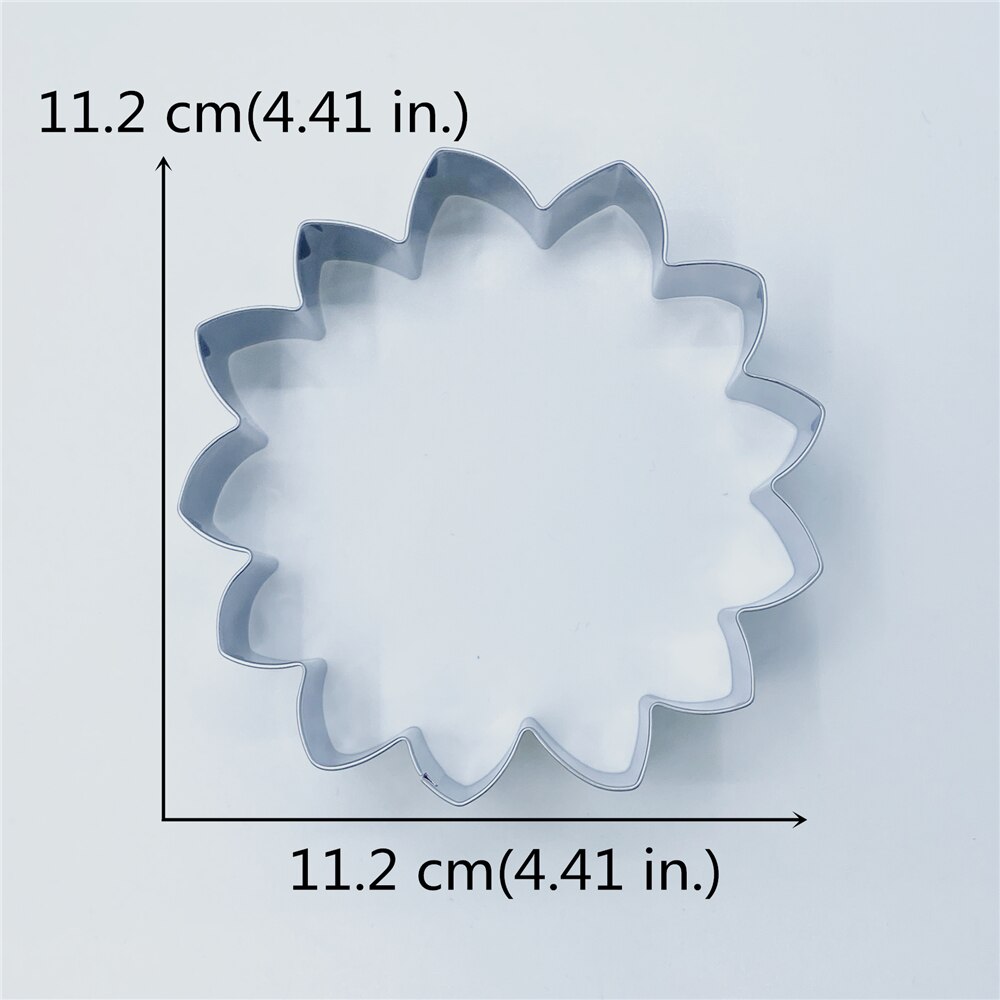 Keniao Pompoen Bloem Cookie Cutter-11.2X11.2 Cm-Fall/Herfst Biscuit Fondant Sandwich Brood Snijders-rvs