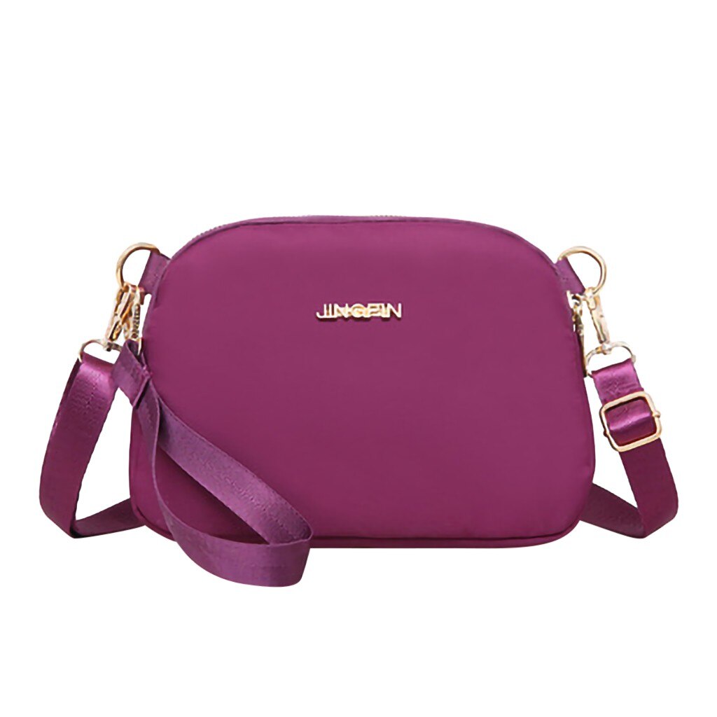 Oxford tissu femmes sacs à bandoulière luxe sac à main sac à main fourre-tout messager couleur unie fermeture éclair sacs à bandoulière Bolsas Mujer: VIOLET