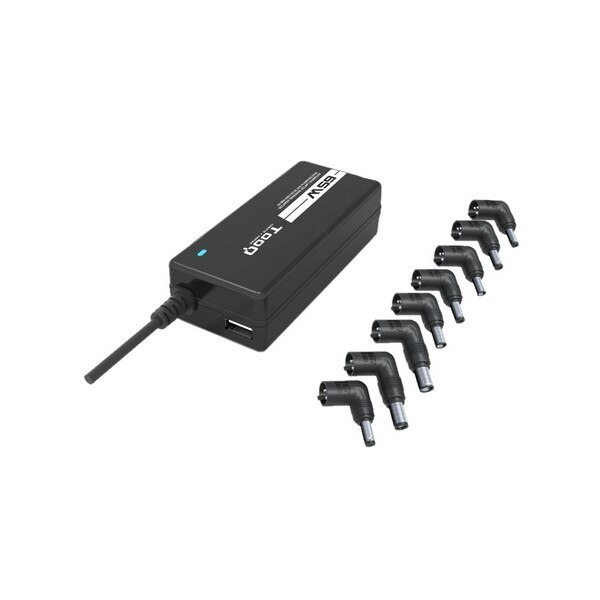 Laptop Charger Tooq TQLC-65BS02AT 65W 8 Connectors Zwart