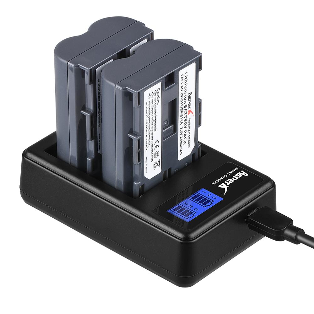 Batería para cámara Canon EOS 5D 50D 40D 20D 30D 10D 1D D60 300D D30, BP-511A de 2400mAh, BP-511, BP511A, BP511