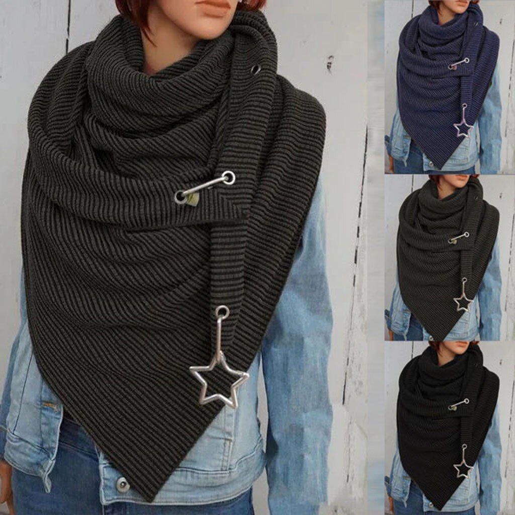 Gebreide Lente Winter Vrouwen Sjaal Vrouwen Effen Sjaal Mode Retro Vrouwelijke Multifunctionele Shawl Sjaal Lady Wrap Sjaal