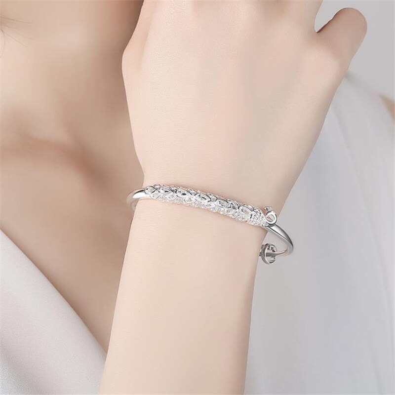 Kofsac Elegante 925 Sterling Zilveren Armband Voor Vrouwen Sieraden Verstelbare Prachtige Pauw Armbanden Lady Anniversary Accessoires