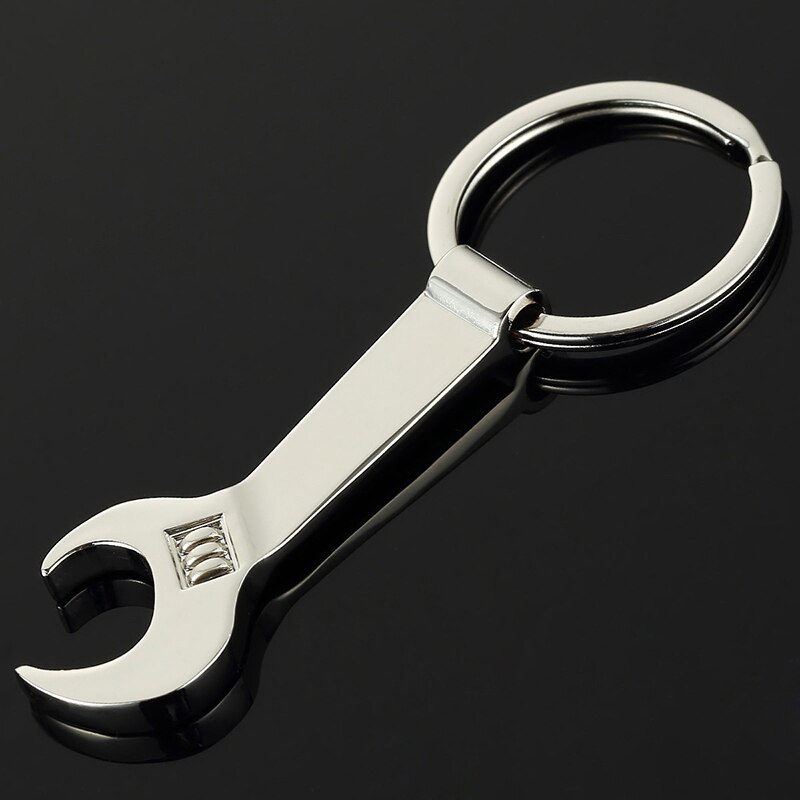 Kirsite skiftnyckel nyckel form silver nyckelring kedja nyckelring nyckelbricka flasköppnare: G 1pc