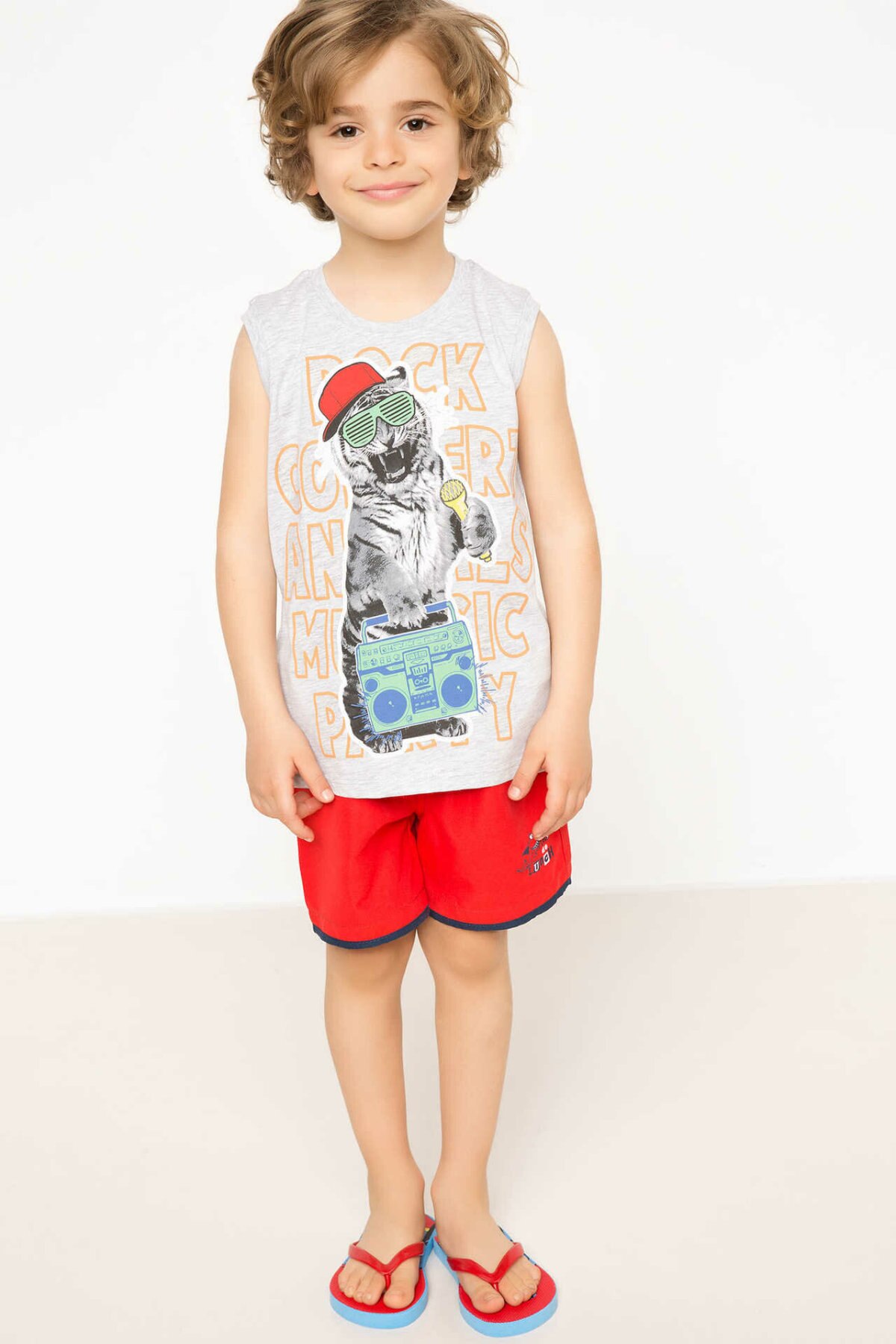 DeFacto garçon tissé natation court garçons été couleur unie à lacets Shorts garçons bleu rouge décontracté Shorts-G7593A4Z17SM: Rouge / 7 8 Age