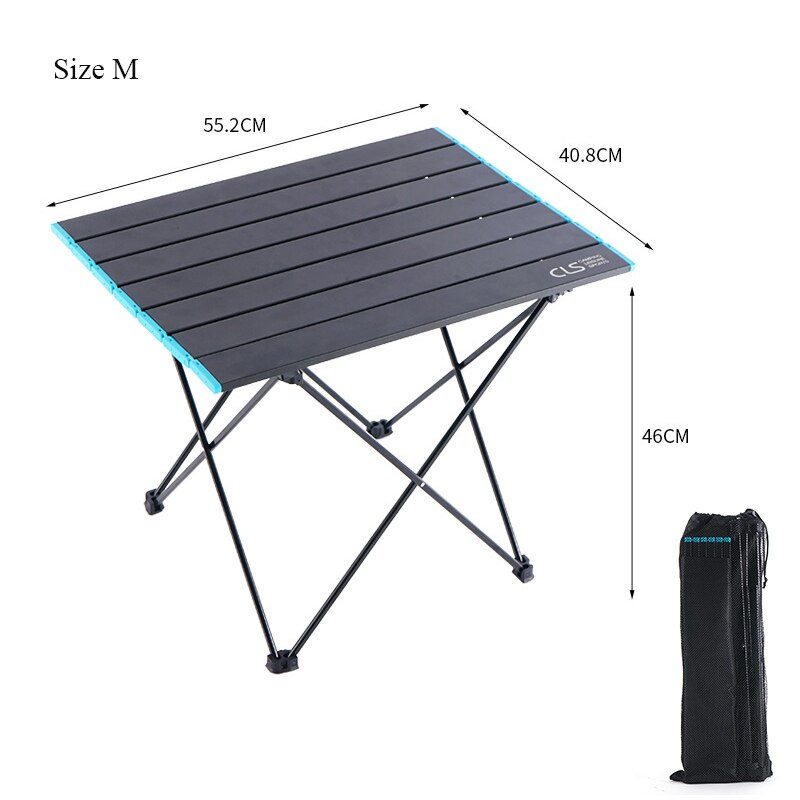 Udendørs foldebord aluminiumslegering ultralet campingbord bærbart sammenklappeligt spisebord til grill bjergbestigning picnic: M bord