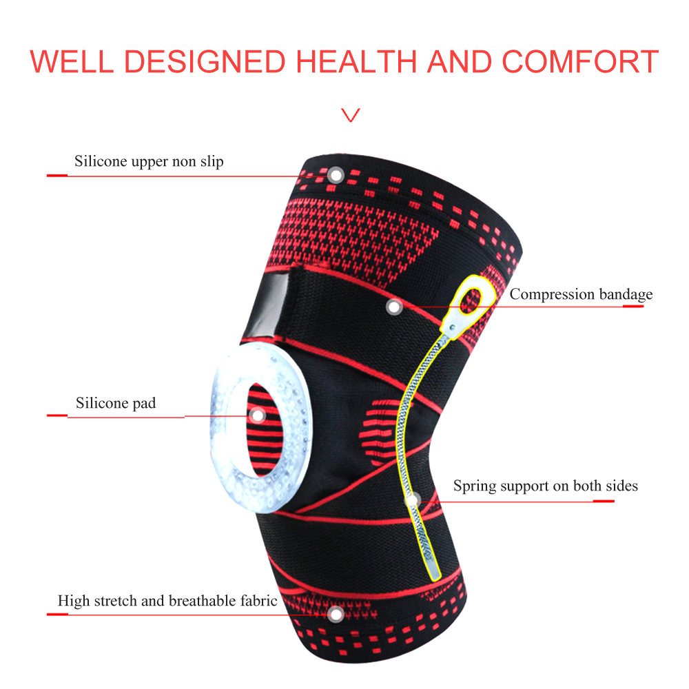Genouillère de compression avec stabilisateur latéral pour adultes, attelle de sport, soutien du genou, déchirure du ménisque, basket-ball, Li-, instituts oto, 1 pièce