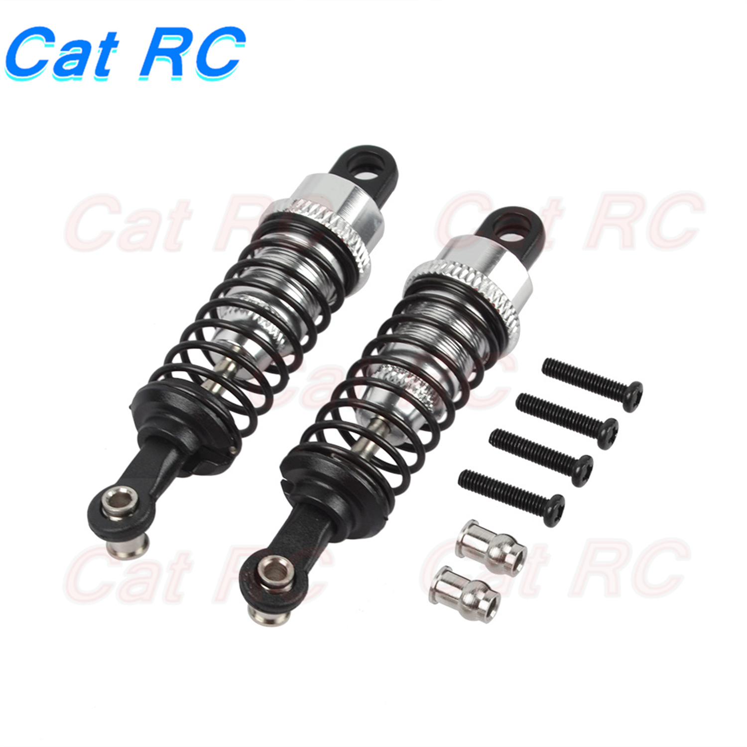 4 stücke WLtoys Aluminium Stoßdämpfer Für 1/18 A959 A969 A979 K929 Hpi Hsp Losi Tamiya RC Auto Aktualisierung Teile catRC: silber- 4stck