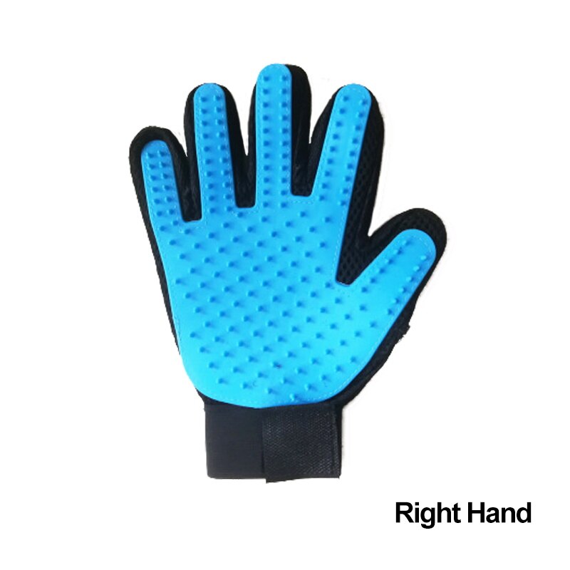 Gant pour animaux de compagnie en Silicone souple chien chat brosse pour animaux de compagnie Massage nettoyage doux efficace chat toilettage gant chien fournitures de bain gant pour animaux de compagnie peignes: Sky Blue Right