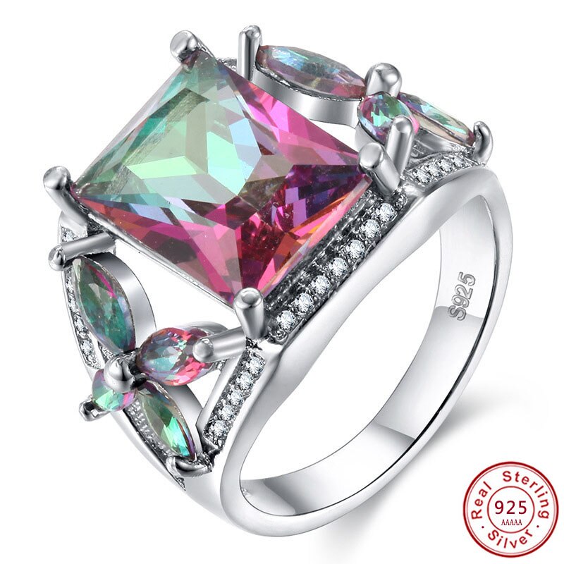 Top 925 Sterling Silver Love Forever Jewelry Classic Engagement AAA CZ purple Crystal Wedding Rings for Women Jewelry