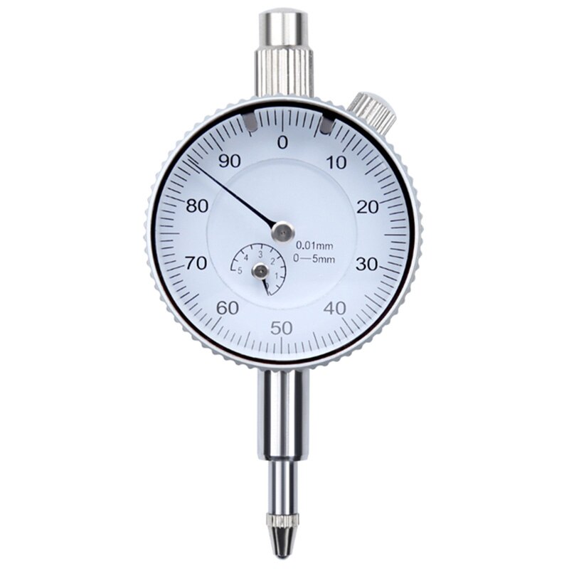 Præcision 0.01mm dial indikator gauge stødsikker dial gauge indikator måle instrument værktøj analog mikrometer: Hvid