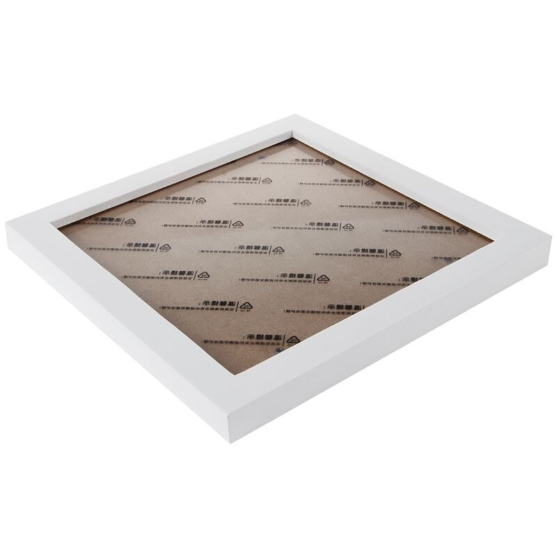 Cadre Photo carré en bois de pin épais cadre Photo mural: White 8inch