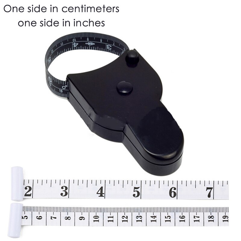 Målebånd krop målebånd sy meter lineal byggeværktøj måleinstrument fod meter skræddersyet fod centimeter tape: Tomme-sort